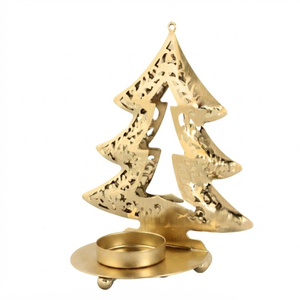 Gold <b>Christmas</b> <b>Tree</b> Candle Holder Metal Xmas Candle Stand Wholesale <b>Christmas</b> <b>Table</b> Centerpiece Holiday Event Decor - Product Image 1