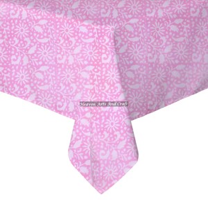 Mantel de Algodón 100% Puro con Estampado Floral a Mano, Cuadrado, para Decoración de Bodas, Cubre Mesa de Comedor de 60 Pulgadas, Decoración del Hogar - Product Image 2