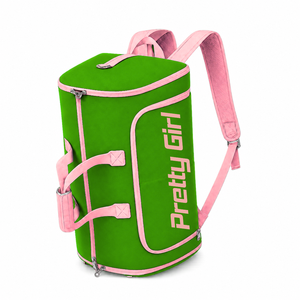 Bolsa de lona personalizada de la hermandad Alpha Kapa Alpha, verde y rosa, con logo bordado, para uso diario, de gran capacidad, de nailon y poliéster. - Product Image 2