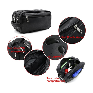 High Quality Toilet Pouch Washable <b>Toiletry</b> <b>Bag</b> Travel Cosmetic <b>Bag</b> <b>Mens</b> Leather Custom Design logo Makeup Travel Organizer - Product Image 3