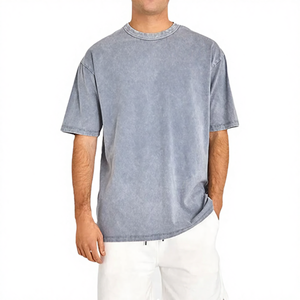 Camiseta Casual de Hombre, Oversize, Cuello Redondo, Manga Corta, Color Sólido, 100% Algodón Jersey - Product Image 2