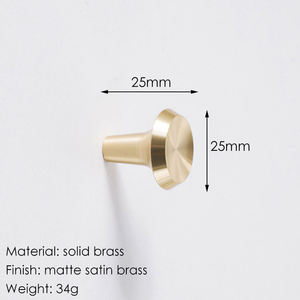 Minimalist Round Solid <b>Brass</b> Cabinet <b>Knob</b> Brushed Gold Finish Modern Drawer Pull for Kitchen Cabinets Wardrobes Dressers - Product Image 5