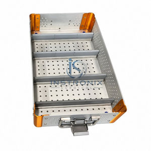 Boîte de stérilisation en aluminium à couvercle orange pour instruments médicaux, outils chirurgicaux personnalisés, fournisseur en gros - Product Image 3