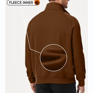 Sweat-shirt à fermeture éclair quart de tour personnalisé de haute qualité pour homme, avec logo personnalisé, vêtement d'extérieur, en coton mélangé basique - Product Image 2