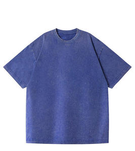 T-shirts en coton de haute qualité pour hommes, style décontracté, avec bords usés, coutures inversées, épaules tombantes, manches courtes, personnalisables - Product Image 3