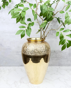 Marvelous Look Metal <b>Vase</b> Antique Golden Finished Tabletop <b>Vase</b> for Home Living Room Decorative Handmade Large Flower <b>Vase</b> - Product Image 3
