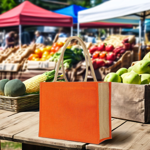 Vente en gros de grand sac cabas en jute naturel écologique personnalisé Sac de plage fourre-tout avec fermeture à glissière Design uni Logo personnalisé - Product Image 6