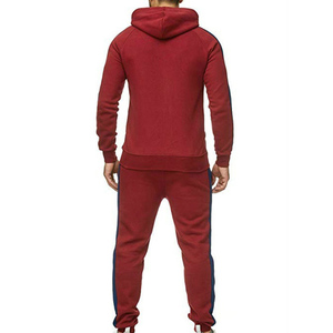 Conjunto Deportivo de Poliéster/Algodón para Hombre, Diseño 2 en 1 con Rayas Gris Azulado, Sudadera con Capucha y Cremallera de Manga Larga - Product Image 3