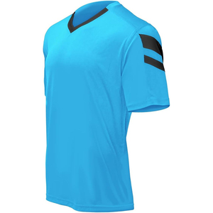 Maillot de football unisexe personnalisé vert olive à col en V et manches courtes, en polyester respirant, coupe classique, toutes saisons, couleur unie - Product Image 4