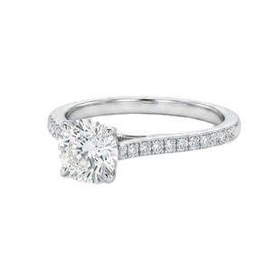 Bague en or massif 10K 14K 18K avec diamant de laboratoire personnalisé par le fournisseur, qualité E VVS, solitaire demi-éternité, design fait main - Product Image 2