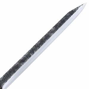 Couteau à découper la viande extra long avec manche en bois brun foncé, bord argenté, lame forgée noire pour boucher et cuisine - Product Image 2