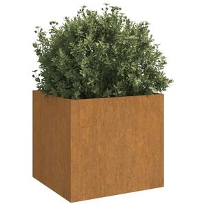 Vaso di fiori in acciaio Corten e fioriera 12.6 "x 11.8" x 11.4 "dimensioni arredamento rustico per esterni - Product Image 3