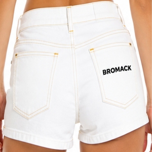 Shorts en jean vintage pour femmes, finition blanche, taille haute, design épuré, cinq poches, style moderne d'été, vêtements décontractés classiques, 100% coton - Product Image 6