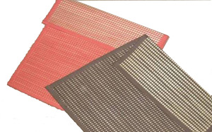 Premium Handwoven Checkered Bamboo Cotton Fiber <b>Folding</b> Rectangle Retro <b>Table</b> Mat Set with Contrast Border - Product Image 3