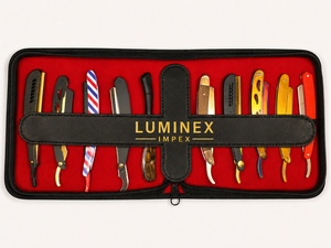 Navaja de Afeitar Recta Vintage Luminex Impex con Mango de Concha de Abulón y Acero al Carbono, Lista para Usar en Barberías y Salones - Product Image 2