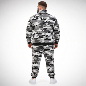 Men Camo Printed Full <b>Zip</b> Tracksuit Plus Size Heavyweight Training Jacket Casual Jogger Set Men French Terry Zipper Track Set - Product Image 3