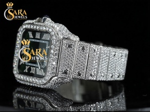 Montre en acier inoxydable de qualité supérieure avec diamants naturels, clarté VVS, cadran blanc, montres analogiques à quartz en vente en provenance d'Inde - Product Image 4