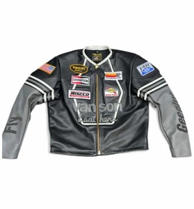 FLY GEENIUS X VANSON <b>STAR</b> <b>JACKET</b> CUSTOM BLACK PEARL GRAY-Eco-Friendly Windproof Heated Leather Streetwear - Product Image 1