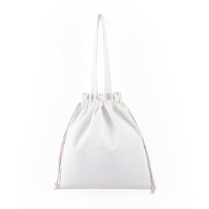 Mochila de Algodón Blanca Lisa con Cordón, Bolsa Tejida Portátil para Uso Diario, Bolsa Deportiva para Uso al Aire Libre, Mejor Precio al por Mayor OEM - Product Image 1