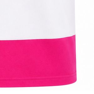 เสื้อโปโลสีชมพูสด ลายทางขาว แขนสั้น คอปก ติดกระดุมด้านหน้า สไตล์ลำลอง สำหรับชุดทีมกอล์ฟ พร้อมตราสโมสร - Product Image 6