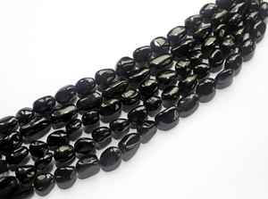 Cuentas sueltas de espinela negra natural en forma de pepita lisa para la fabricación de joyas al por mayor - Product Image 3