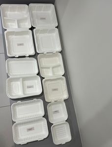 Premium Plantura Compartment Biodegradable Sugarcane Bagasse Rectangular Square Modern <b>Container</b> Lid Grease Lunch Box - Product Image 5