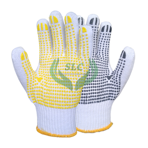 Gants en coton blanc blanchi avec pointillage antidérapant, sécurité accrue pour une adhérence et un confort supérieurs dans les travaux intensifs - Product Image 4