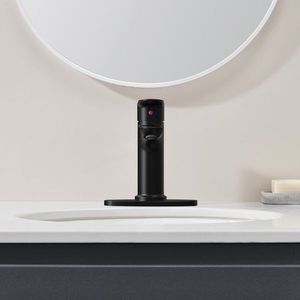 Robinet de lavabo de salle de bain noir mat à poignée unique, 1 ou 3 trous, avec raccords de 9/16 po pour la série de robinets de lavabo de buanderie - Product Image 5