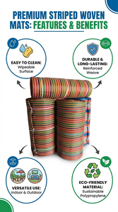 Ellora Nyl021 Eco Friendly Woven Nylon PVC Coated <b>Fabric</b> Roll Shopping Bags Durable Striped Reusable Grocery Bag Anti-Bacteria - Product Image 6