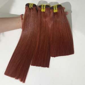 Extensiones de cabello virgen vietnamita 100% de gran calidad, hueso recto, Super doble dibujado, Color naranja oscuro, precio competitivo - Product Image 2