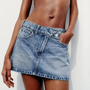 Jupe en jean pour femme la plus vendue – Été, décontractée, 100 % coton respirant, coupe confortable, idéale pour la vente en ligne - Product Image 4