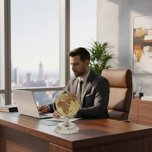 ลูกโลกตั้งโต๊ะโลหะขนาดใหญ่แบบพรีเมียม |   แผนที่ภูมิศาสตร์สีสันสดใสแบบละเอียด |   ขาตั้งสีดำแข็งแรงทนทาน |   อุปกรณ์ช่วยการเรียนรู้ที่หรูหราและของตกแต่งโต๊ะทำงาน - Product Image 5