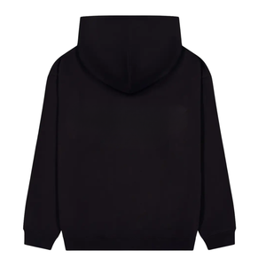 เสื้อสเวตเชิ้ตมีฮู้ดสีดำสำหรับผู้ชาย ผ้าถักสีพื้น แขนเสื้อปกติ สไตล์ฤดูใบไม้ร่วง ดีไซน์ไม่มีซับใน - Product Image 1