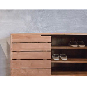Meubles de rangement en teck rayé pour chambre d'hôtes – Approvisionnement en gros pour contrats - Product Image 2