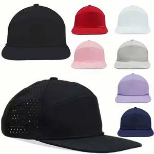 Gorra de béisbol unisex personalizada de 7 paneles con malla perforada a láser, estilo urbano, snapback, deportiva, con cuerda y visera plana. - Product Image 4