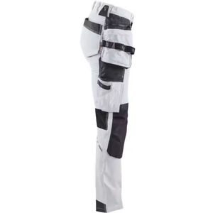 <b>Men's</b> <b>White</b> Work <b>Pants</b> With Multiple Pockets And Knee Pads Breathable Canvas Material Midweight Spring Wear - Product Image 4