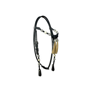 Premium Genuine Leather Spandex Mesh Nylon Horse Bridle with Browband and Reins for <b>Equestrian</b> Use - Product Image 4