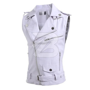 Chaleco de Cuero para Hombre, Corte Ajustado, Cuello Alto, Prenda Exterior Impermeable y Resistente al Viento, Chaqueta de Motociclista, Moda Urbana - Product Image 6