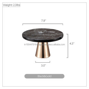 Best Handcrafted Large Brass Cake Stand with Black <b>Top</b> Marble and <b>Rose</b> Gold Finished Used for Party Wedding Table Decoration - Product Image 6