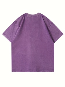 เสื้อยืดคอตตอนพรีเมียมฟอกกรดทรงโอเวอร์ไซส์ สไตล์วินเทจ สตรีทแวร์ รับทำโลโก้ตามสั่ง โรงงาน OEM ODM ขายส่ง - Product Image 2