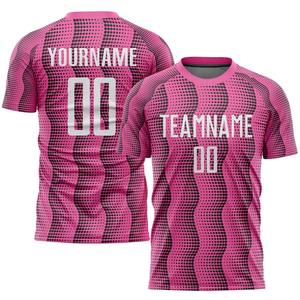 Uniforme de Fútbol Personalizado OEM Nuevo, Conjunto de Camiseta de Manga Larga Rosa Verde Azulado, Nombre y Número Personalizados, Transpirable, de Secado Rápido - Product Image 4