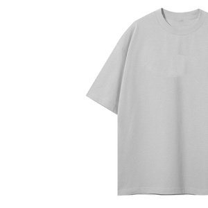 T-shirt en coton uni surdimensionné pour homme, manches courtes, col rond, décontracté, couleur unie, jersey tricoté, coupe régulière, longueur normale - Product Image 5
