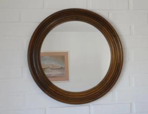 Miroir mural en bois de style mid-century, motif rétro, pour décoration intérieure vintage, miroir suspendu en gros - Product Image 1