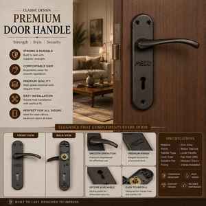 มือจับประตูสแตนเลสกันน้ำแบบกดปุ่ม ดีไซน์ทันสมัย ใช้ได้ทั้งซ้ายและขวา สำหรับห้องนอน อพาร์ทเมนท์ โรงแรม วิลล่า - Product Image 2