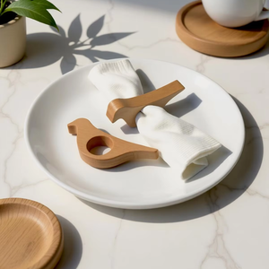 Decorative <b>Rustic</b> <b>Wooden</b> Napkin Rings Handcrafted Eco-Friendly Stocked Dining Accessories for Everyday Use Wholesale Price - Product Image 1