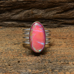 Australian Triplet <b>Opal</b> <b>Ring</b> 925 Sterling <b>Silver</b> Handmade Fire <b>Opal</b> Jewelry Colorful <b>Opal</b> Statement <b>Ring</b> for Women - Product Image 1