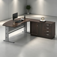 Système de bureau AY V-QMB 55-SET, table de bureau commerciale en forme de L de 6 pieds, design moderne élégant, mélamine stratifiée, bureau à domicile