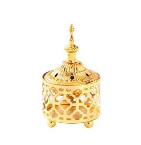 Brûleur à Bakhoor en métal doré de luxe, porte-encens Oud arabe, Mabkhara décorative, décoration de parfum d'ambiance islamique pour la maison - Product Image 2