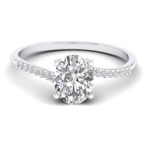 Anillos de compromiso REYES personalizados de plata de ley 925 con corte ovalado y moissanita de 1.3 quilates para mujer, joyería fina a precios de mayorista. - Product Image 1