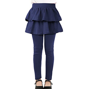 Uniforme Escolar para Niñas, Falda de Punto Color Caqui con Volantes y Leggings con Tutú en Capas - Product Image 4
